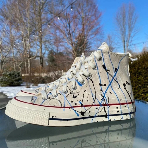 New Converse Chuck Taylor All Star 70 Hi Sneakers Paint Splatter Mens 8.5 - Picture 14 of 14